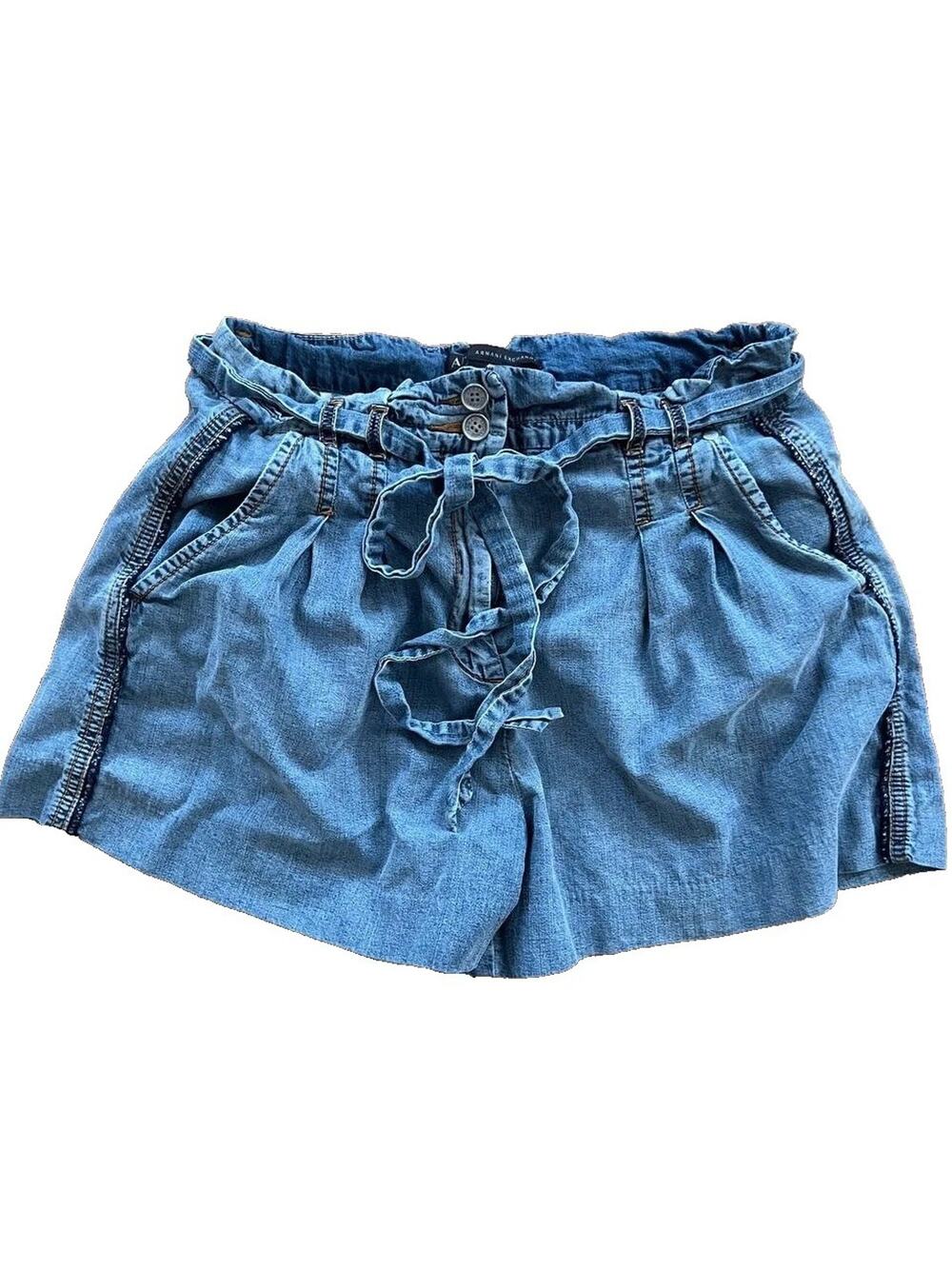 A|X Armani Exchange Tencel Jean Shorts with pocked Blue Size 2 A001949